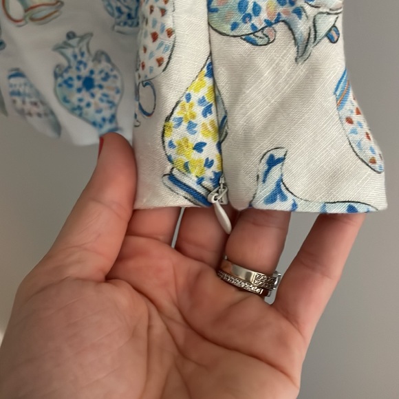 Aritzia Fatale Blouse Sand/Cobalt - Picture 8 of 14